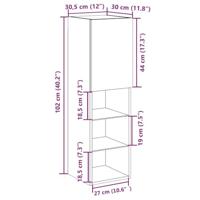 Tv-meubel met LED-verlichting 30,5x30x102 cm artisanaal eiken - thumbnail