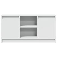 Tv-meubel met LED 100x34x50 cm bewerkt hout wit - thumbnail