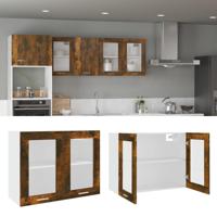 Bovenkast Lyon 80x31x60 cm bewerkt hout gerookt eikenkleurig - thumbnail