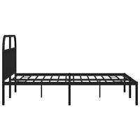 Bedframe met hoofdbord metaal zwart 180x200 cm - thumbnail