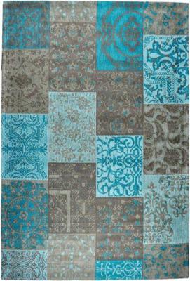 Patchwork Vloerkleed Blauw Grijs Mogan, 160x240