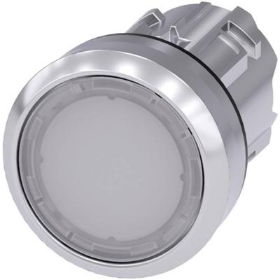 Siemens 3SU10510AB600AA0 Druktoets, verlicht, 22 mm, rond, metaal, hoogglans, wit, drukknop 1 stuk(s)