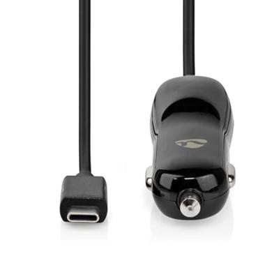 Auto-oplader | 3,0 A | Vaste kabel | USB-C | Zwart
