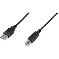 Digitus AK-300105-050-S USB-kabel USB 2.0 USB-A stekker, USB-B stekker 5.00 m Zwart Rond, Afgeschermd (dubbel) - thumbnail