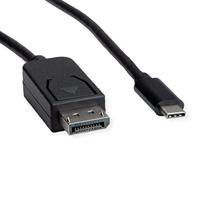 Roline 11.04.5837 USB-C-displaykabel USB-C / DisplayPort Adapter USB-C stekker, DisplayPort-stekker 3.00 m Zwart - thumbnail