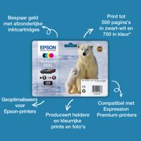 Epson Inktcartridge T2636, 26XL Origineel Combipack Zwart, Cyaan, Magenta, Geel C13T26364010 - thumbnail