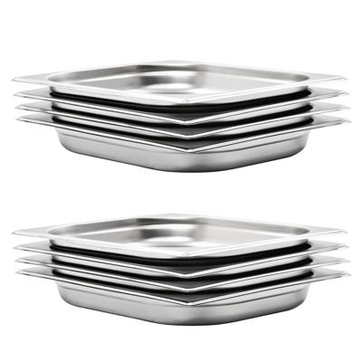 VidaXL Gastronormbakken 8 st gn 1/2 40 mm roestvrij staal