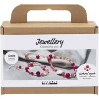 Creativ Company Mini hobbyset sieraden, halsketting en armband, roze, 1 doos - thumbnail