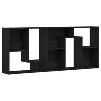 Boekenkast 67x24x161 cm bewerkt hout zwart eikenkleurig - thumbnail