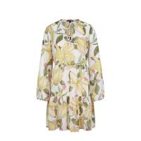 comma gebloemde semi-transparante geweven tuniek wit/lime/groen - thumbnail