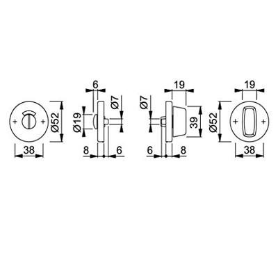 Hoppe v+b klikrozetten - Ø 52mm - RVS - E42KS/RW