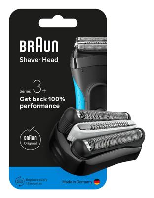 BRAUN Series 3+ scheerkop - 2 scheerbladen - MicroComb-kam - 100% made in Germany