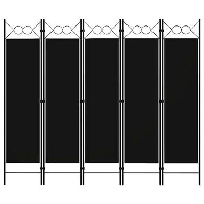 VidaXL Kamerscherm met 5 panelen 200x180 cm zwart VidaXL Kamerscherm met 5 panelen 200x180 cm zwart