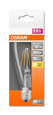 OSRAM HOMELIGHTING 4058075434424 LED-lamp Energielabel E (A - G) E27 Peer 4 W = 40 W Warmwit (Ø x l) 64 mm x 143 mm 1 stuk(s) OSRAM HOMELIGHTING 4058075434424 LED-lamp Energielabel E (A - G) E27 Peer 4 W = 40 W Warmwit (Ø x l) 64 mm x 143 mm 1 stuk(s)