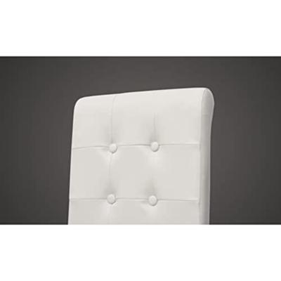 Eetkamerstoelen gecapitonneerd kunstleer wit 2 st - thumbnail