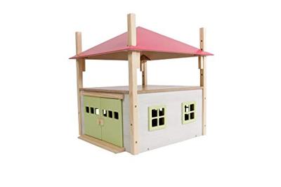 Kids Globe globe houten hooiberg met berging 1:32 roze Kids Globe globe houten hooiberg met berging 1:32 roze