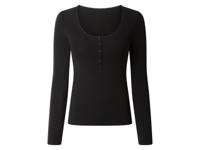 esmara Dames longsleeve (Zwart, L (44/46)) - thumbnail