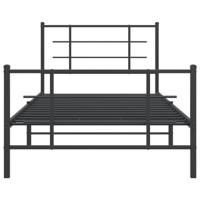 Bedframe met hoofd- en voeteneinde metaal zwart 107x203 cm - thumbnail