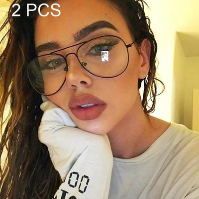 2 PC's Fashion Oversize mannen vrouwen duidelijk Lens brillen willekeurige kleur