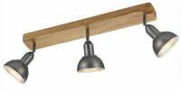 Trio Houten plafondlamp Delhi 3-lichts spots antiek zilver 803400367 - thumbnail