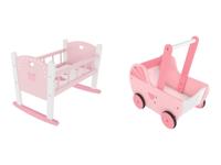 Playtive Houten poppenwagen of poppenwiegje (Poppenwagen) - thumbnail