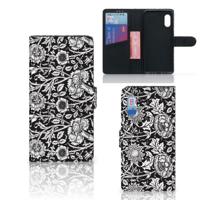 Samsung Xcover Pro Hoesje Black Flowers - thumbnail