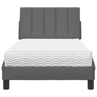 Bed met matras stof donkergrijs 90x190 cm - thumbnail