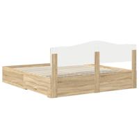 Bedframe met hoofdeinde Sonoma Eiken 180 x 200 cm Bewerkt hout - thumbnail
