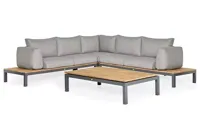 Loungeset Memphis 4-pers. MRG New teak Light Antracite Mixed Wave 2x2seater - thumbnail