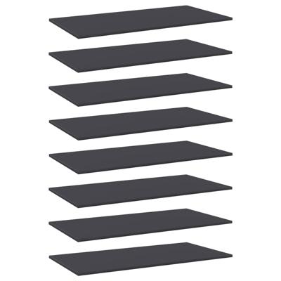VidaXL Wandschappen 8 st 80x20x1,5 cm spaanplaat grijs VidaXL Wandschappen 8 st 80x20x1,5 cm spaanplaat grijs