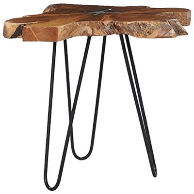 Salontafel 70x45 cm massief teakhout en polyresin