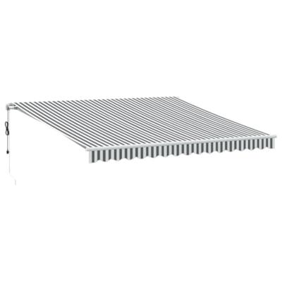 Luifel automatisch uittrekbaar 400x350 cm antraciet en wit