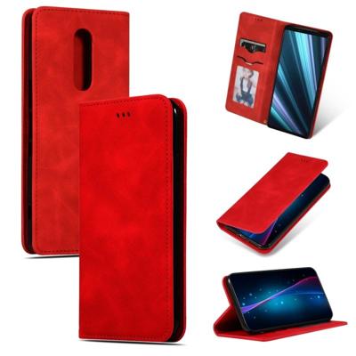 Retro huid voelen Business magnetische horizontale Flip lederen case voor Sony Xperia 1 & Xperia XZ4 (rood) Retro huid voelen Business magnetische horizontale Flip lederen case voor Sony Xperia 1 & Xperia XZ4 (rood)