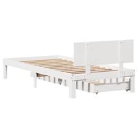 Bedframe met lades massief grenenhout wit 100x200 cm - thumbnail