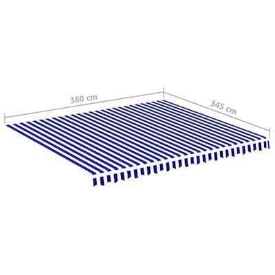 VidaXL Vervangingsdoek voor luifel 4x3,5 m blauw en wit
