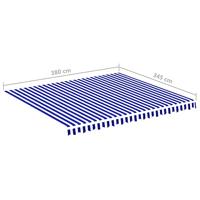 VidaXL Vervangingsdoek voor luifel 4x3,5 m blauw en wit - thumbnail