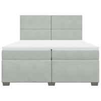 Boxspring met matras fluweel lichtgrijs 200x200 cm - thumbnail