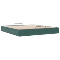 Ottoman bedframe zonder matras 160x200 cm fluweel donkergroen - thumbnail