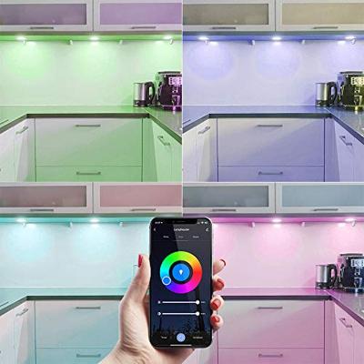 Set van 6 Napels smart inbouwspots - IP65 Waterdicht - 8 Watt 600 Lumen - Kantelbaar - Wifi + Bluetooth - RGBWW - Google Home, Amazon Alexa en Siri - Zwart - Voor binnen en buiten