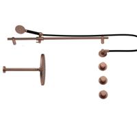 Hotbath Cobber - CB7067 - Inbouw Regendoucheset - Geborsteld Koper PVD - 2 Stopkranen - Thermostatisch - Plafondbuis 30 cm - Hoofddouche 300 mm - Ronde Handdouche 3 Standen - met M106 - Waterbesparend - V02 - thumbnail