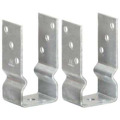 vidaXL Grondankers 2 st 7x6x15 cm gegalvaniseerd staal zilverkleurig vidaXL Grondankers 2 st 7x6x15 cm gegalvaniseerd staal zilverkleurig
