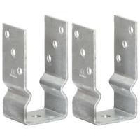 vidaXL Grondankers 2 st 7x6x15 cm gegalvaniseerd staal zilverkleurig - thumbnail