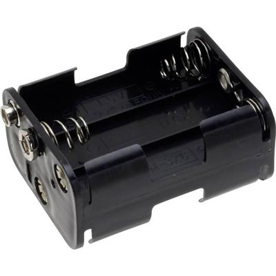 TRU COMPONENTS BH-363-1B Batterijhouder Aantal cellen: 6 AA (penlite) Drukknopaansluiting