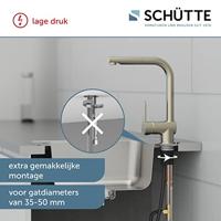 Keukenmengkraan Schutte London Hoge Draaibare Uitloop Met Uittrekbare Sproeier Lage Druk RVS - thumbnail