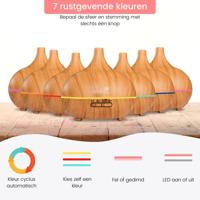 Dewdrop aroma diffuser 400ml licht hout - thumbnail
