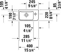 Duravit ME By Starck Fontein 40x22x13.5 cm Keramiek Glanzend Wit - thumbnail