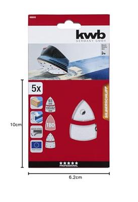 kwb 496818 Deltaschuurpapier Korrelgrootte (num) 180 (l x b) 62, 93 mm, mm x 100 mm 5 stuk(s) kwb 496818 Deltaschuurpapier Korrelgrootte (num) 180 (l x b) 62, 93 mm, mm x 100 mm 5 stuk(s)