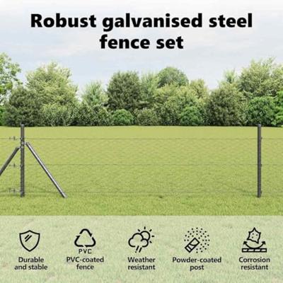 VidaXL Afrasteringspaal grijs 25 x 0,5 m (36 mm gaas) staal