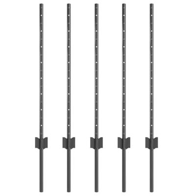 VidaXL Afrasteringspaal 5 pcs grijs 80 cm staal VidaXL Afrasteringspaal 5 pcs grijs 80 cm staal