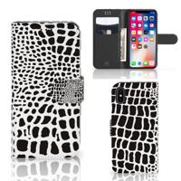 Apple iPhone X | Xs | Telefoonhoesje | Met pasjeshouder | Slangenprint - thumbnail